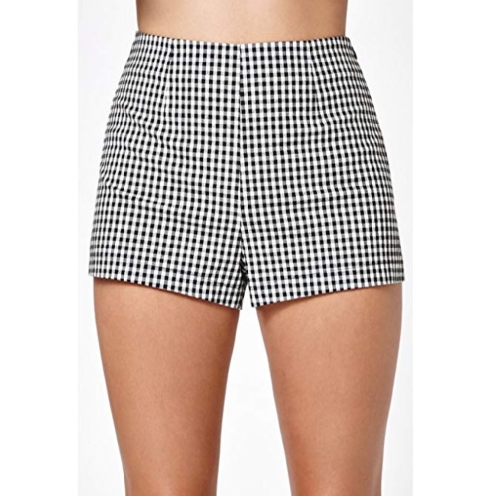 Kendall & Kylie high wasted woven gingham shorts